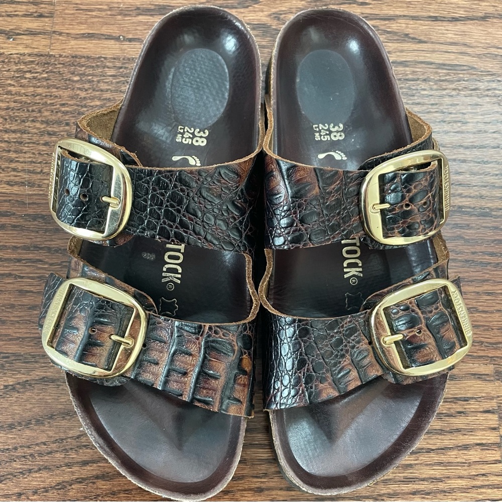 Birkenstock Croc Embossed Arizona Sandals